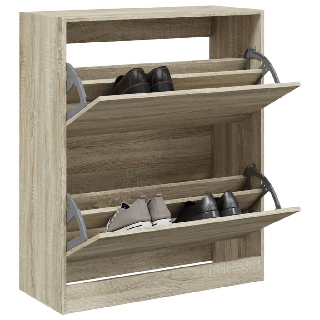vidaXL Shoe Cabinet Sonoma Oak 80x34x96.5 cm Engineered Wood