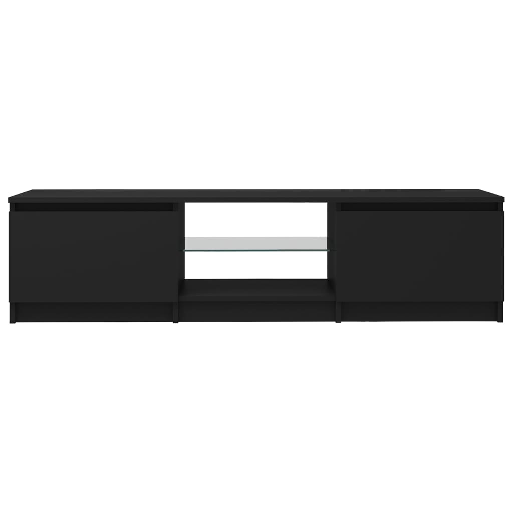 vidaXL TV Cabinet with LED Lights Black 140x40x35.5 cm