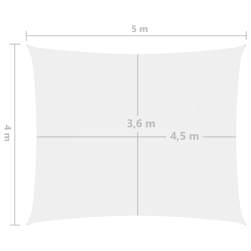 vidaXL Sunshade Sail Oxford Fabric Rectangular 4x5 m White