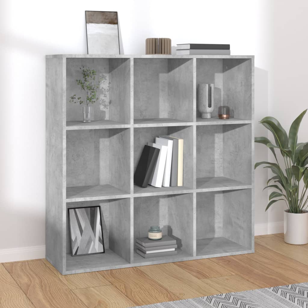 vidaXL Book Cabinet Concrete Grey 98x29x97.5 cm Engineered Wood