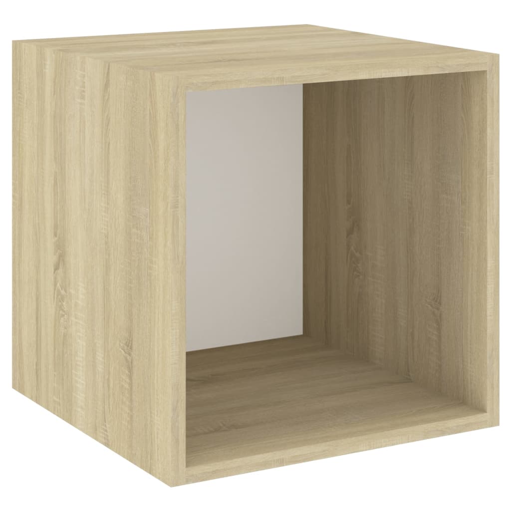 vidaXL Wall Cabinets 2 pcs White and Sonoma Oak 37x37x37 cm Engineered Wood