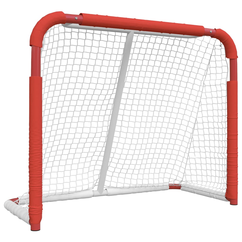 vidaXL Hockey Goal Red and White 137x66x112 cm Polyester