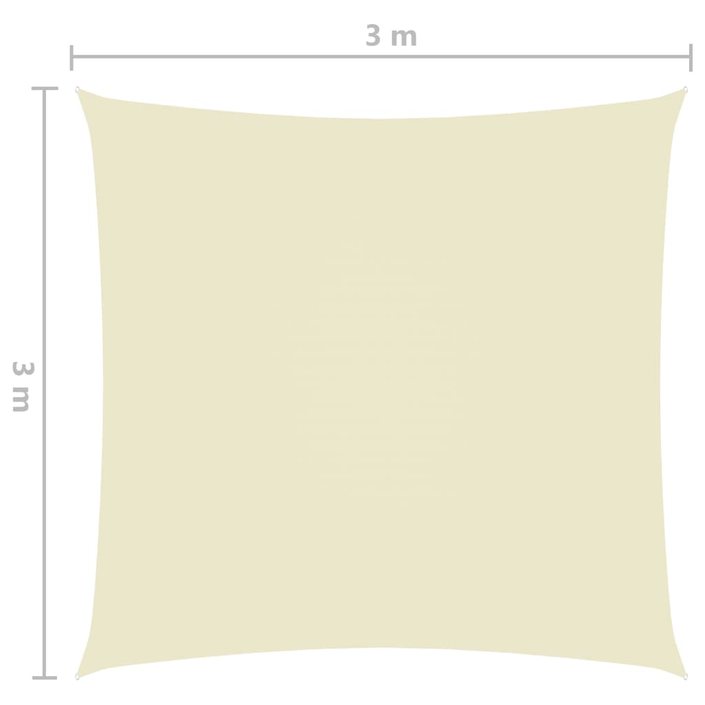 vidaXL Sunshade Sail Oxford Fabric Square 3x3 m Cream