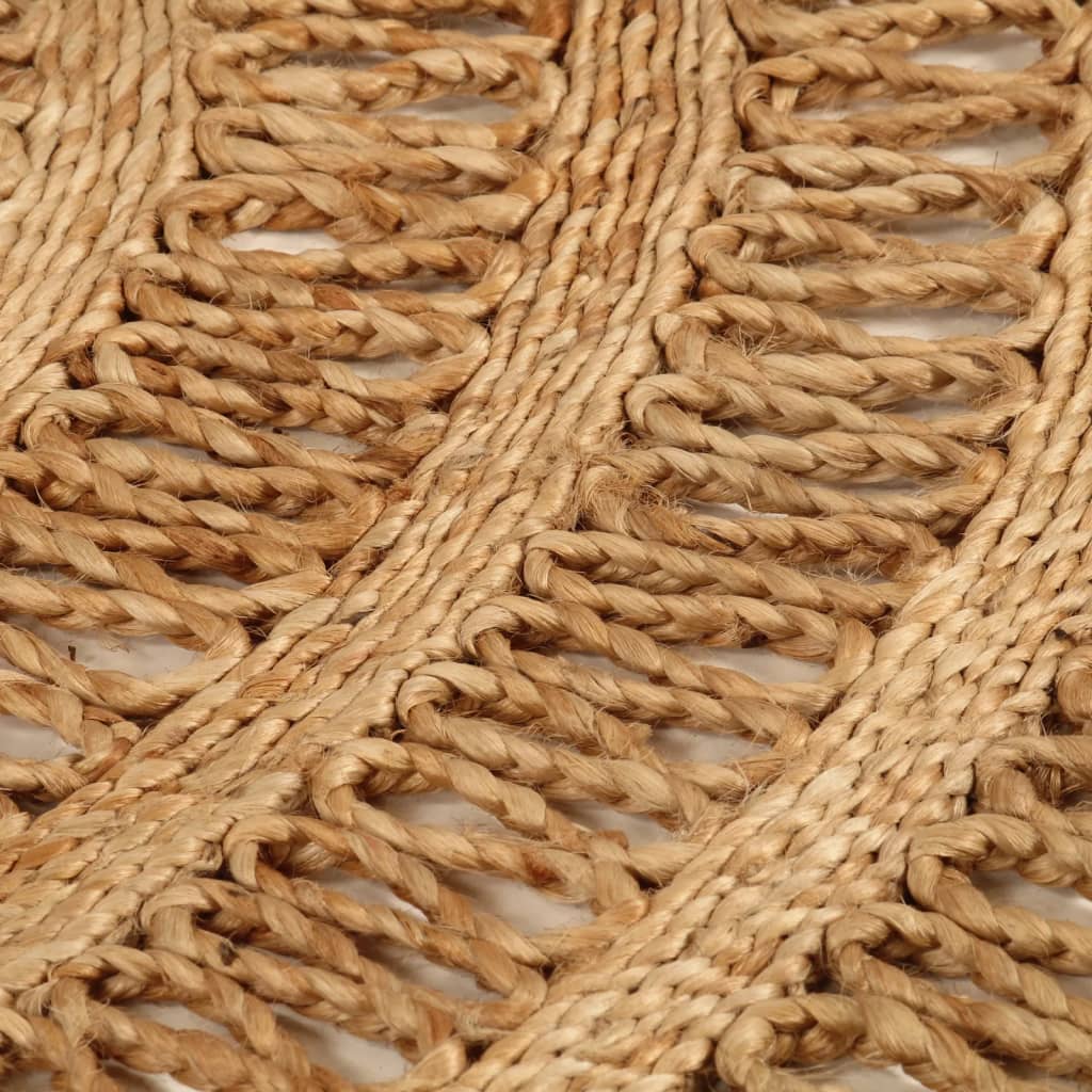 vidaXL Area Rug Hand-braided Jute 180 cm Round