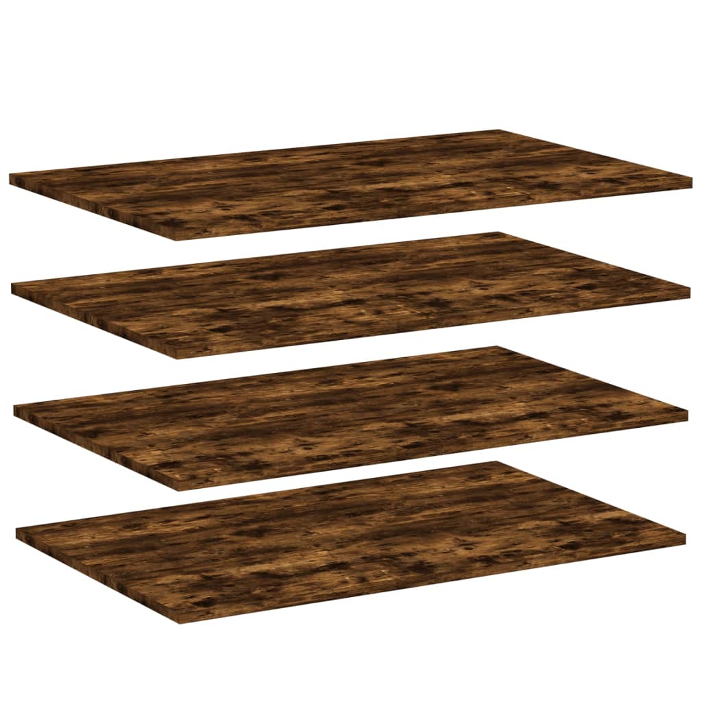 vidaXL Wall Shelves 4 pcs Smoked Oak 80x50x1.5 cm Engineered Wood