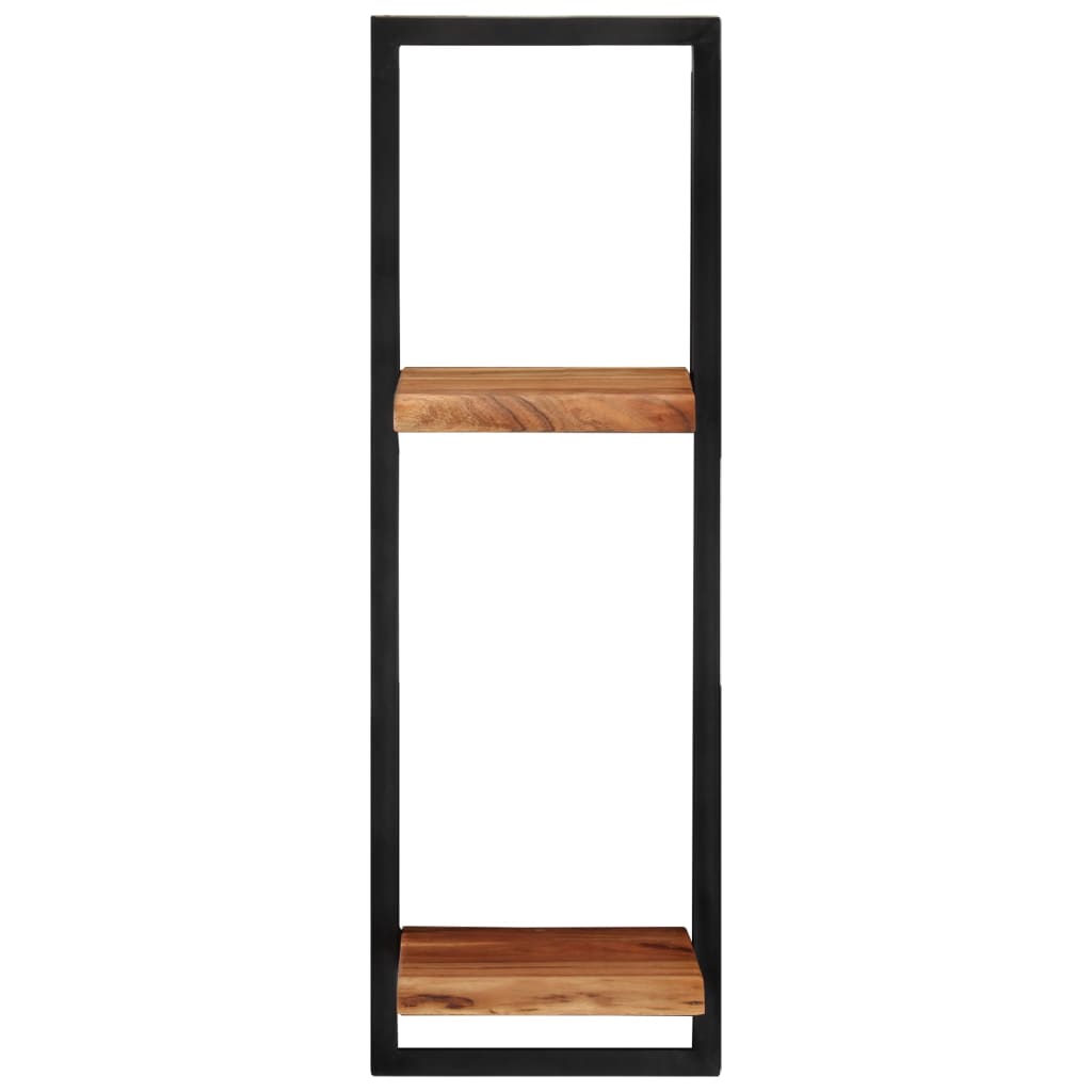vidaXL Wall Shelves 2 pcs 25x25x75 cm Solid Wood Acacia and Steel