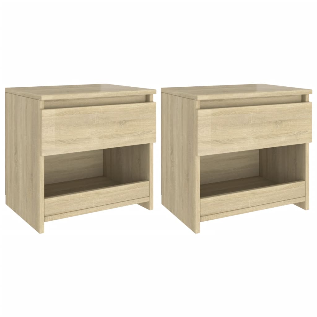 vidaXL Bedside Cabinets 2 pcs Sonoma Oak 40x30x39 cm Chipboard