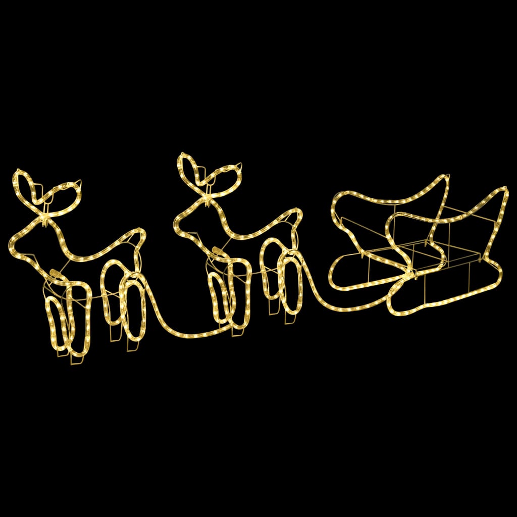 vidaXL Reindeers and Sleigh Christmas Decoration Outdoor 576 LEDs