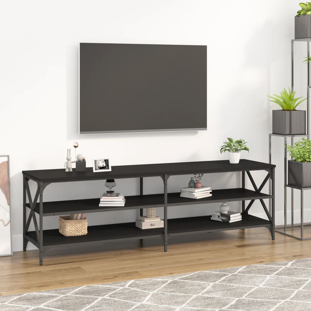 vidaXL TV Cabinet Black 160x40x50 cm Engineered Wood