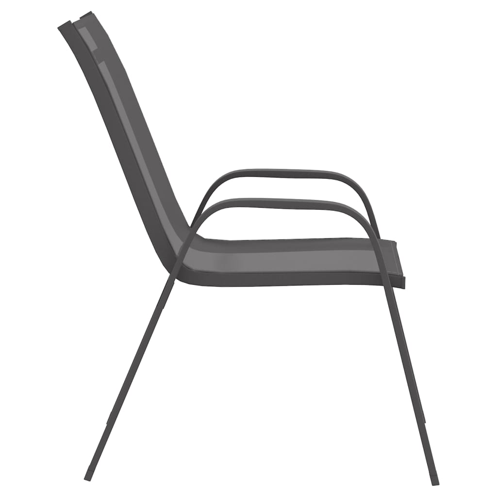 vidaXL Stackable Garden Chairs 6 pcs Grey Textilene Fabric