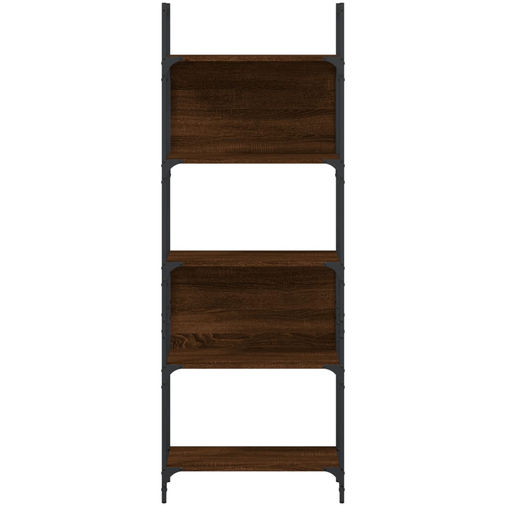 vidaXL Bookshelf 5-Tier Brown Oak 60.5x24x166.5 cm Engineered Wood