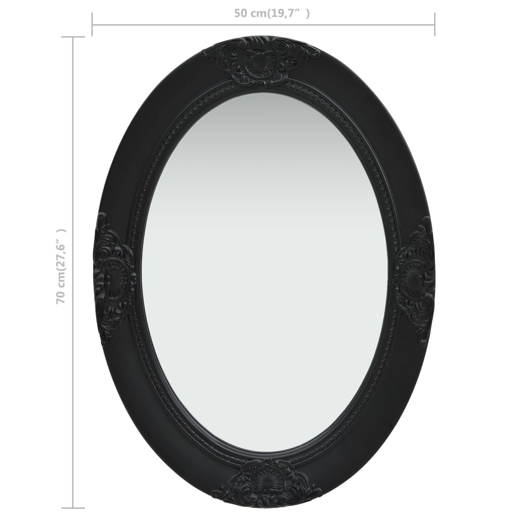 vidaXL Wall Mirror Baroque Style 50x70 cm Black