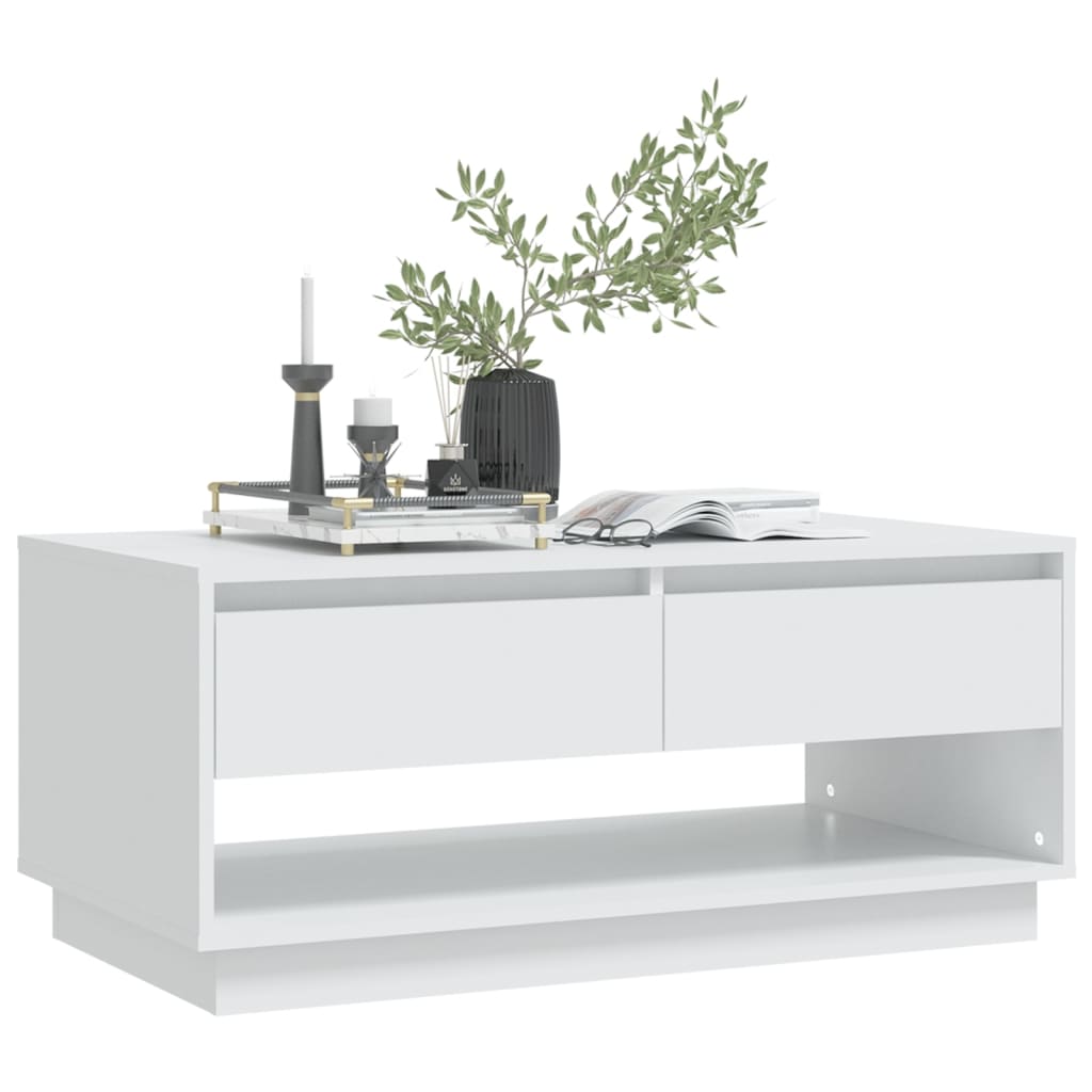 vidaXL Coffee Table White 102.5x55x44 cm Engineered Wood