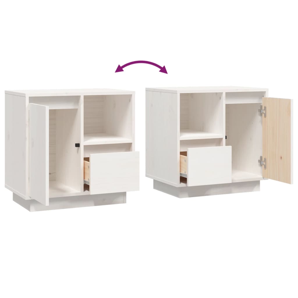 vidaXL Bedside Cabinets 2 pcs White 50x34x50 cm Solid Wood Pine