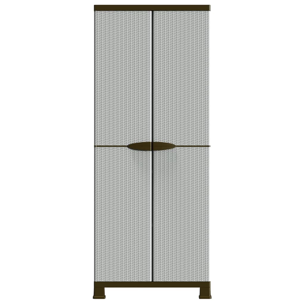 vidaXL Plastic Cabinet 68x39x171.5 cm Rattan Design