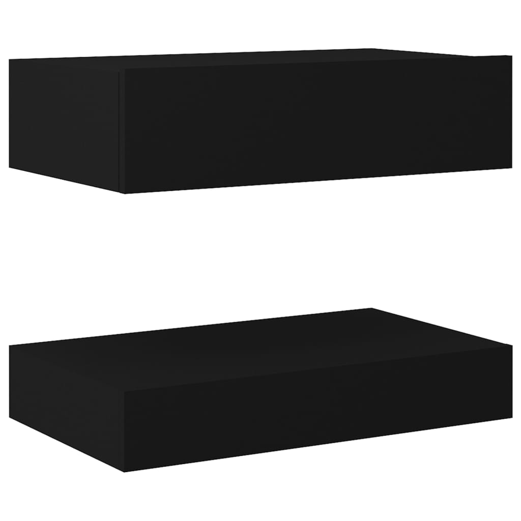 vidaXL Bedside Cabinet Black 60x35 cm Engineered Wood