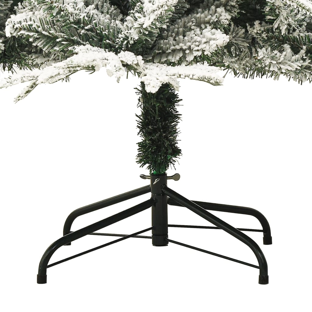vidaXL Artificial Christmas Tree with Flocked Snow Green 210 cm PVC&PE