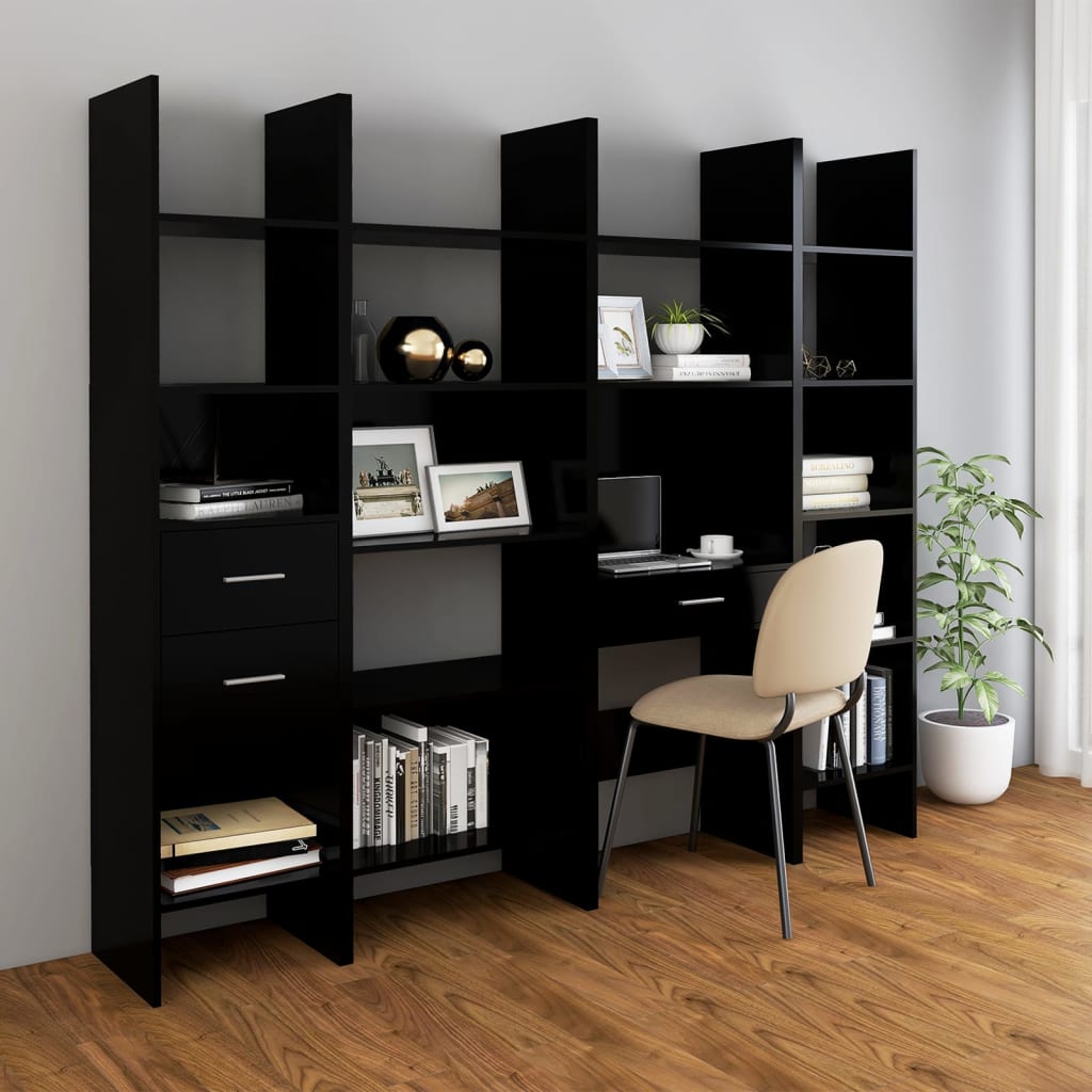 vidaXL Book Cabinet Black 60x35x180 cm Chipboard