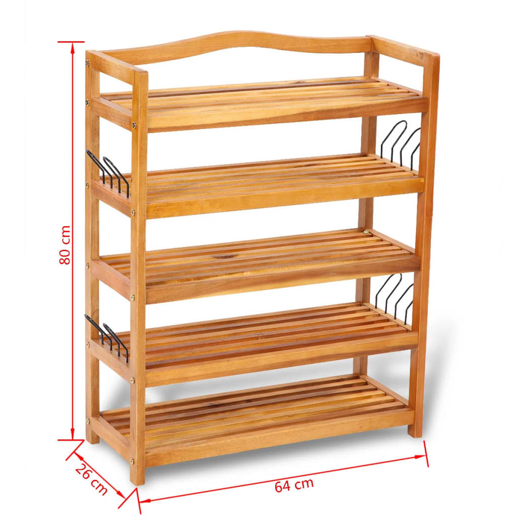 Wooden 5-tier Shoe Shelf