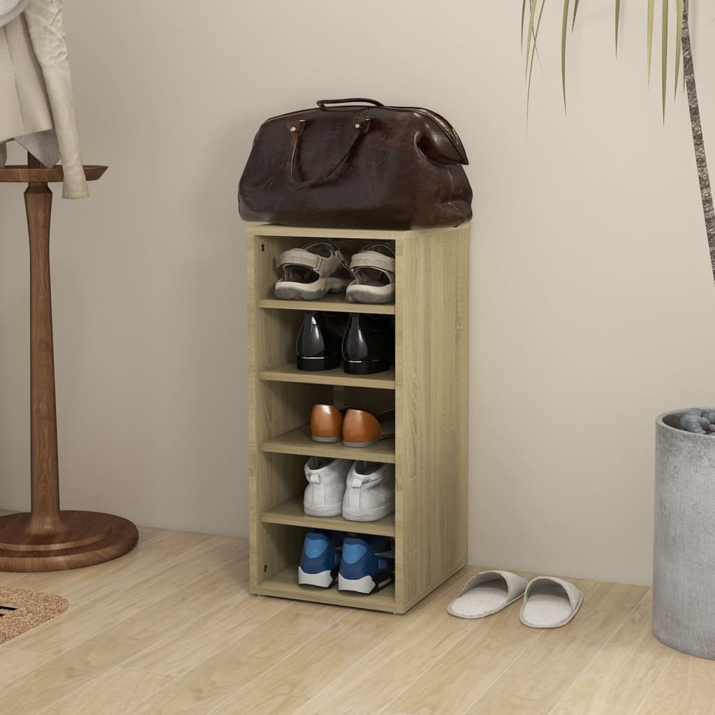vidaXL Shoe Cabinet Sonoma Oak 31.5x35x70 cm Engineered Wood