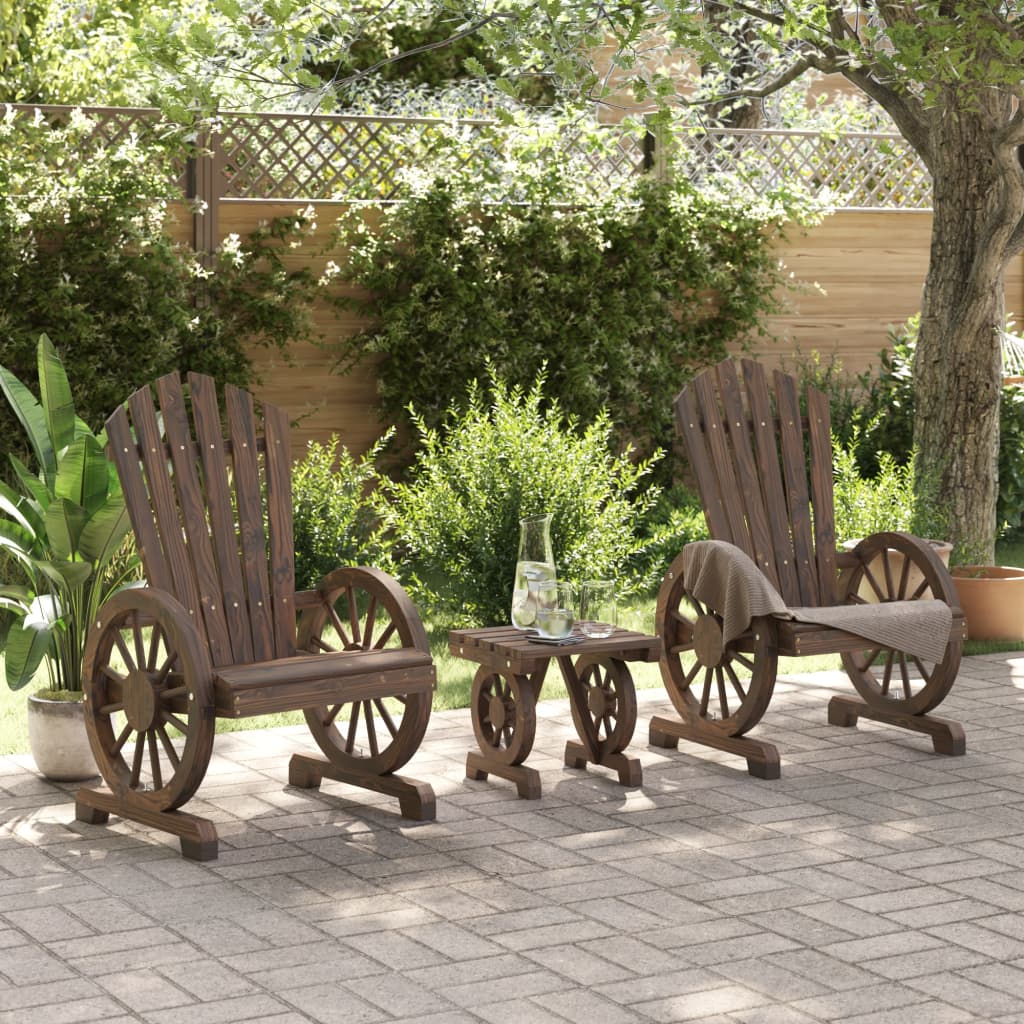 vidaXL 3 Piece Garden Lounge Set Solid Wood Fir