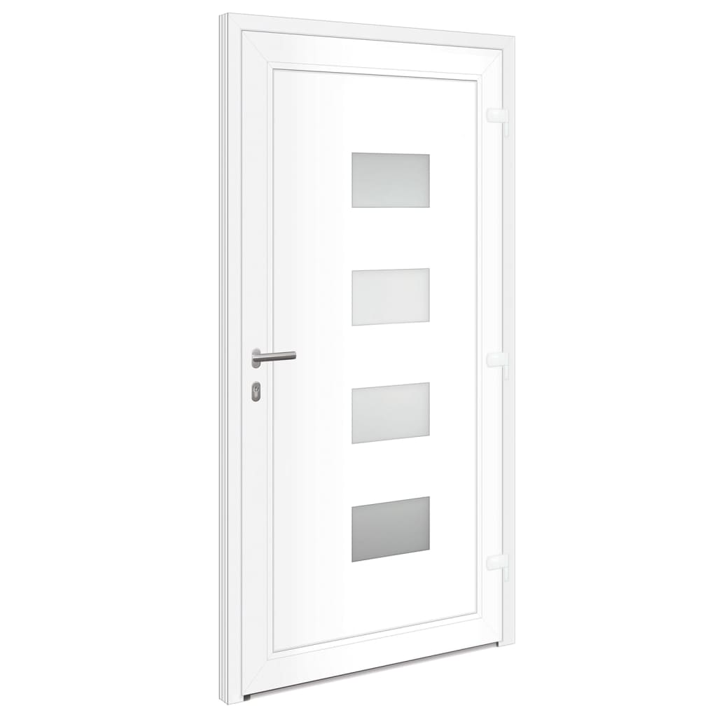 vidaXL Front Door White 110x210 cm Aluminium and PVC