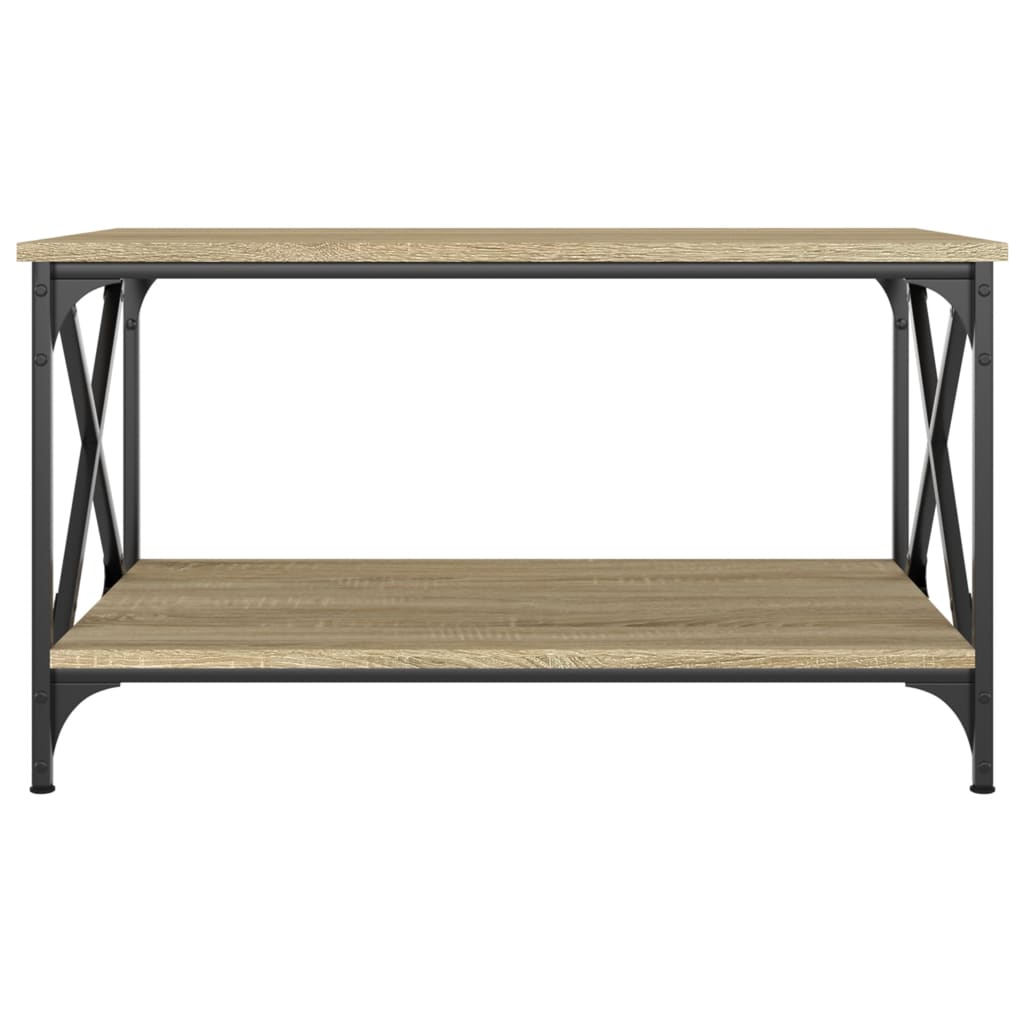 vidaXL Coffee Table Sonoma Oak 80x50x45 cm Engineered Wood and Iron