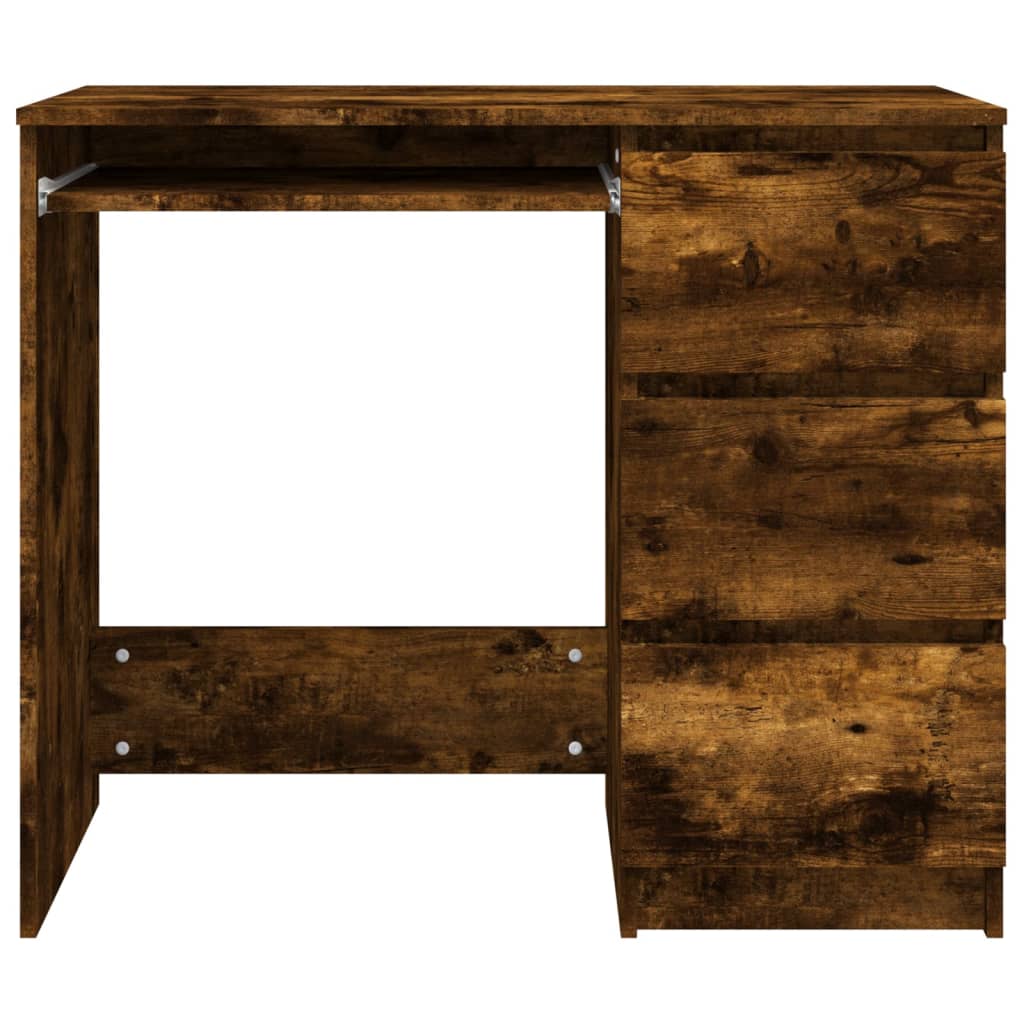 vidaXL Desk Smoked Oak 90x45x76 cm Engineered Wood