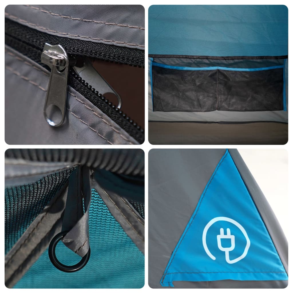vidaXL Camping Tent Dome 3-Person Blue Waterproof