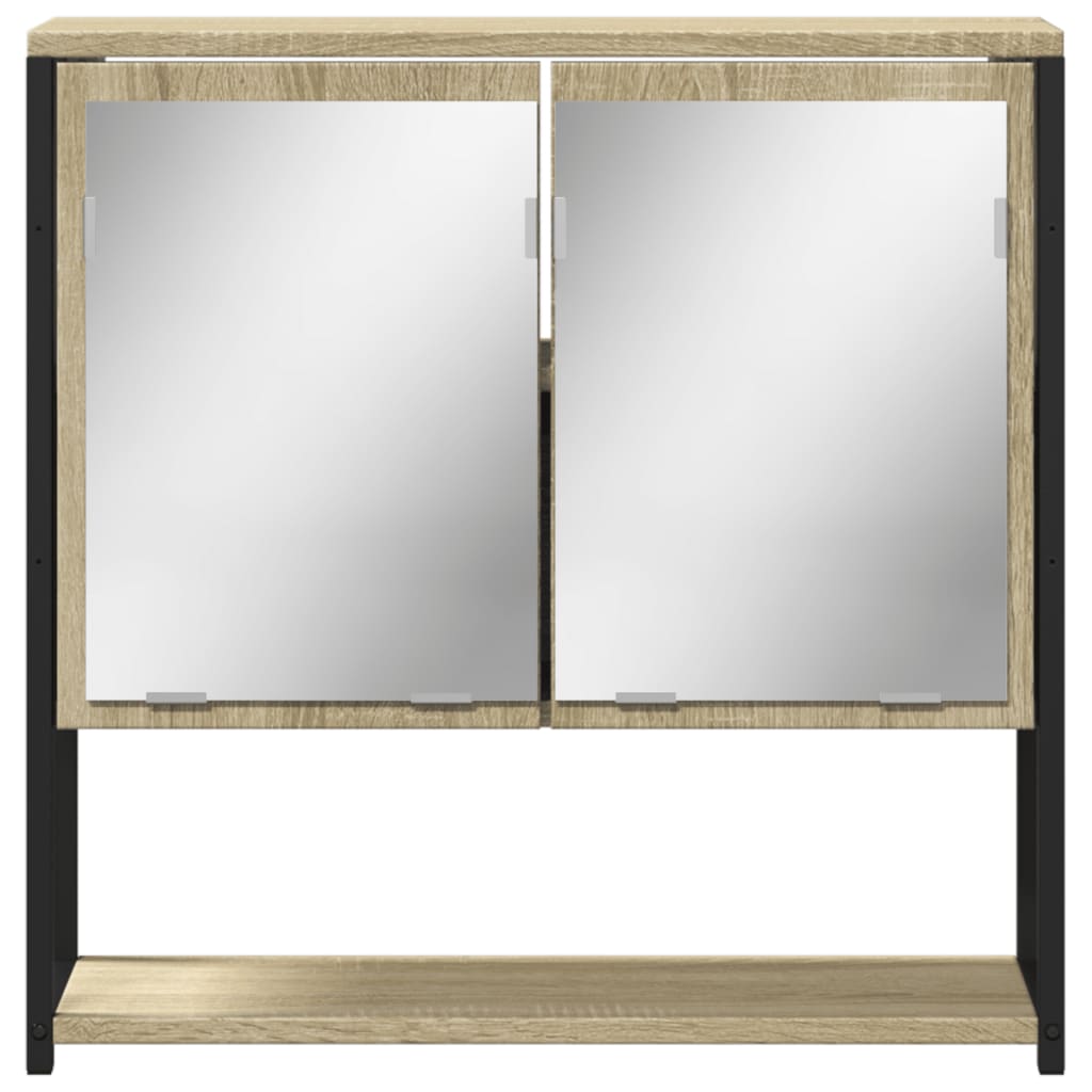 vidaXL Bathroom Mirror Cabinet Sonoma Oak 60x16x60 cm Engineered Wood