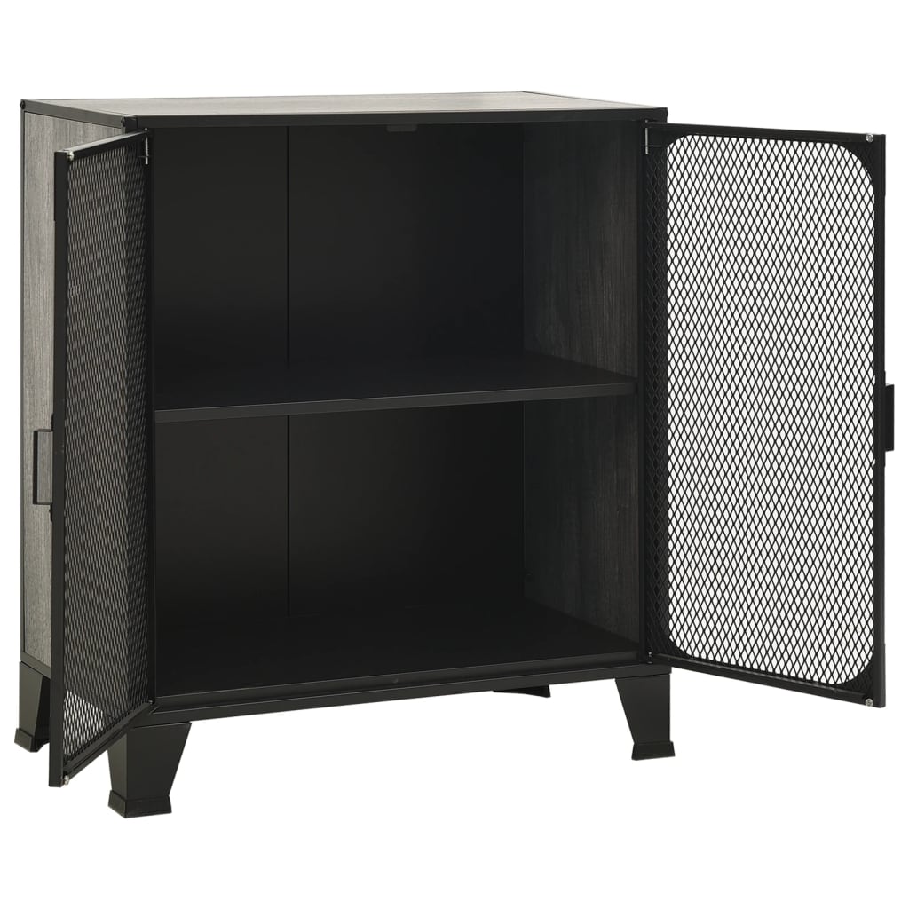 vidaXL Storage Cabinet Grey 72x36x82 cm Metal and MDF