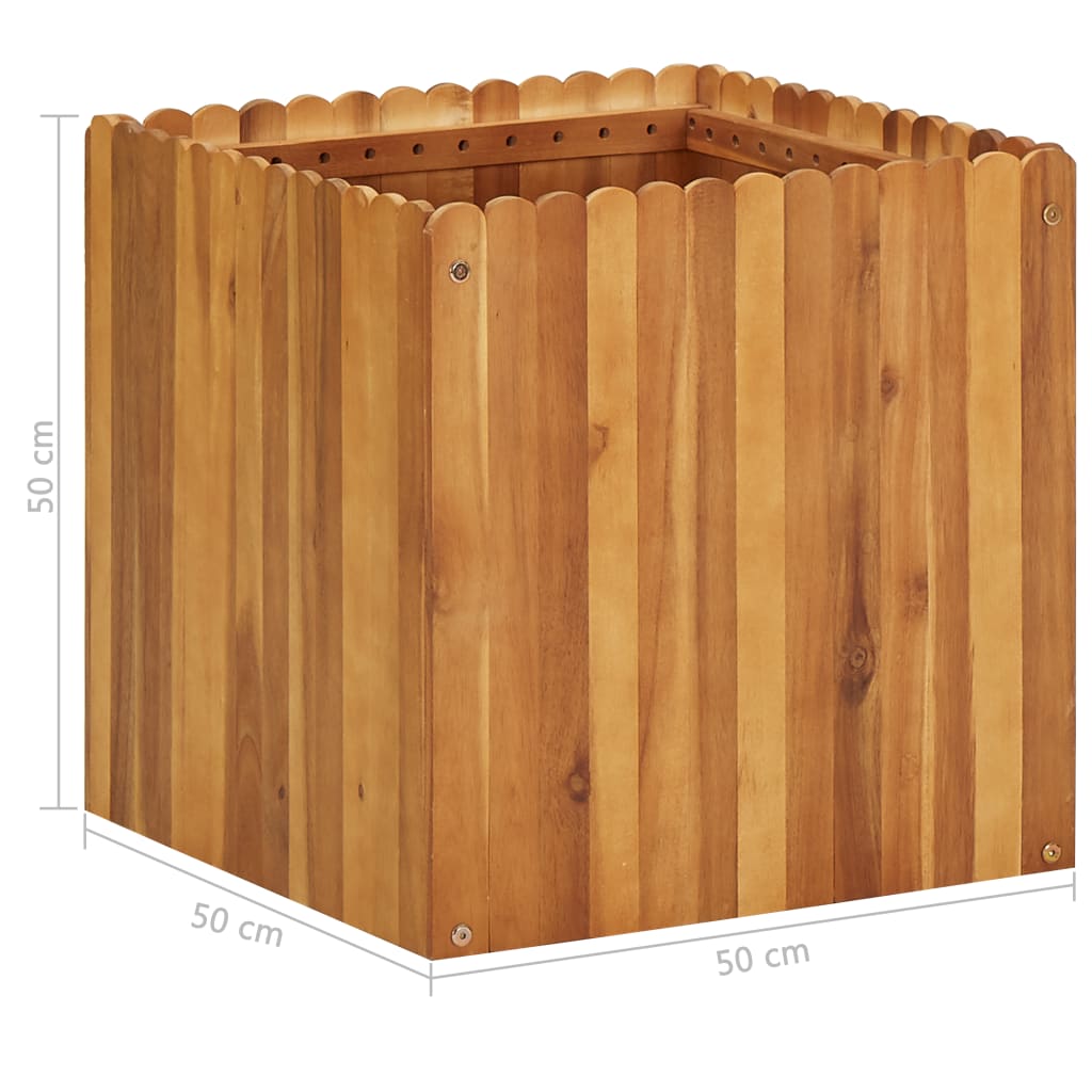 vidaXL Garden Raised Bed 50x50x50 cm Solid Acacia Wood