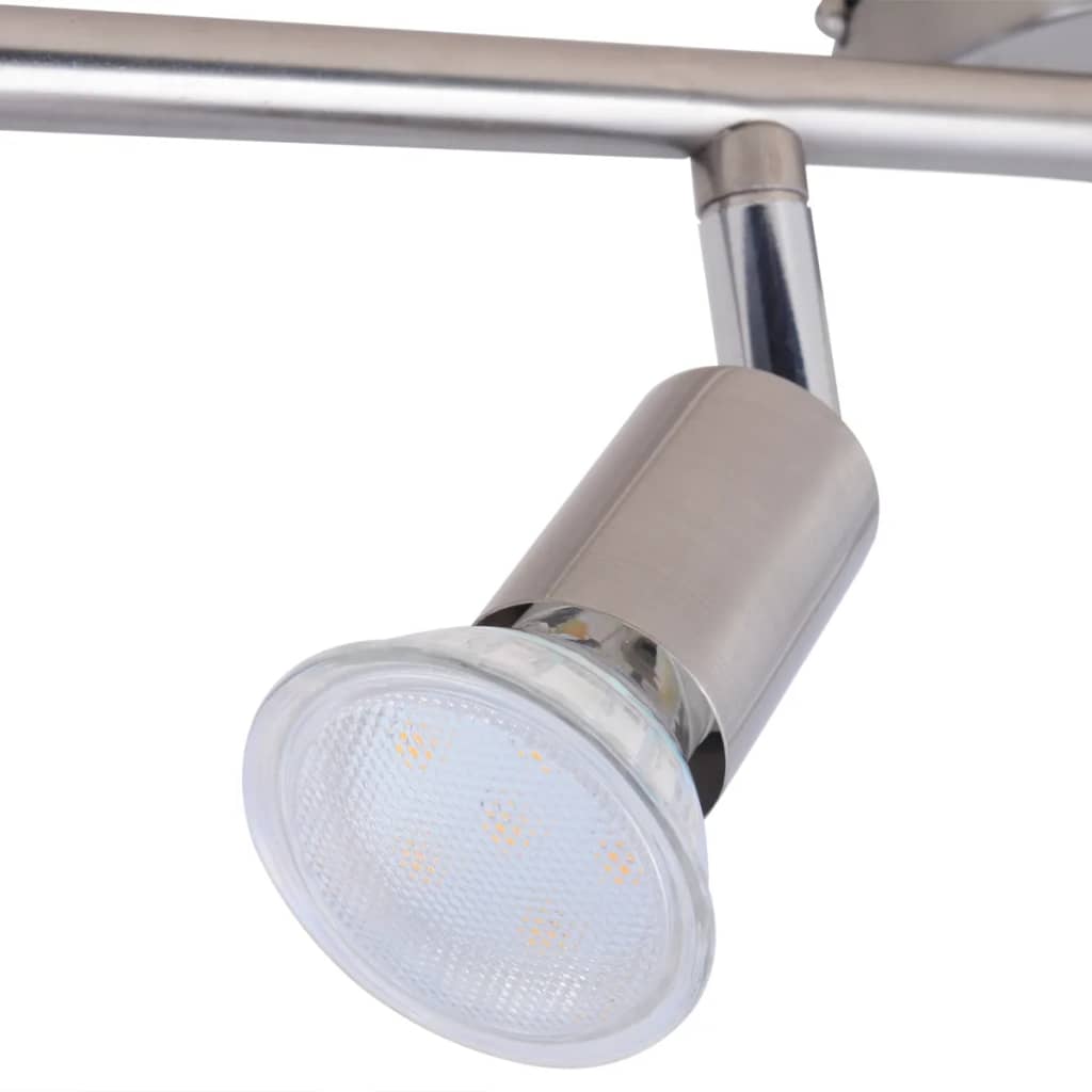 vidaXL Ceiling Lamp with 4 LED Spotlights Satin Nickel