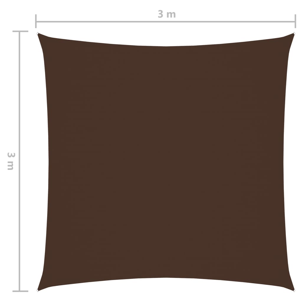 vidaXL Sunshade Sail Oxford Fabric Square 3x3 m Brown