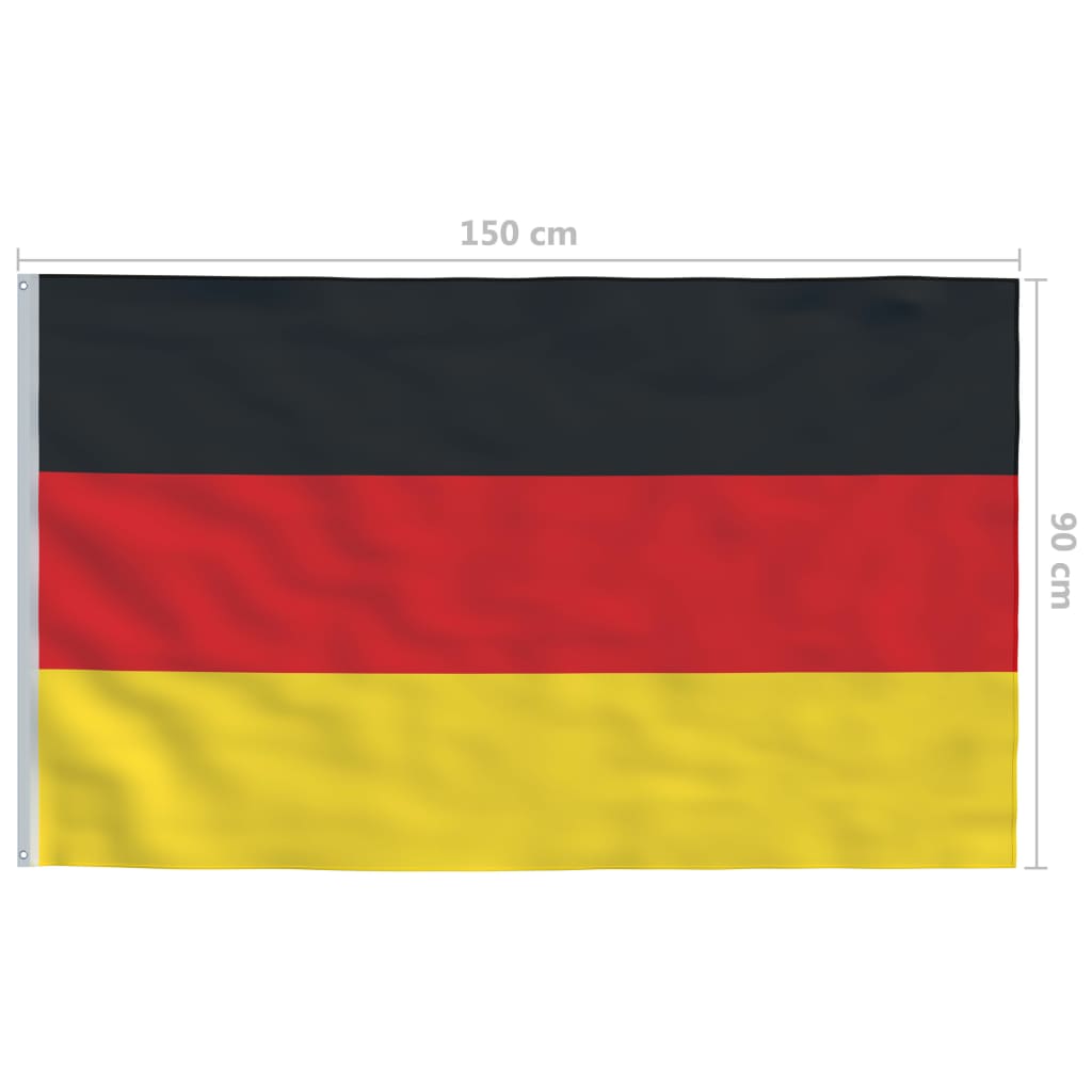 vidaXL Germany Flag and Pole Aluminium 6 m