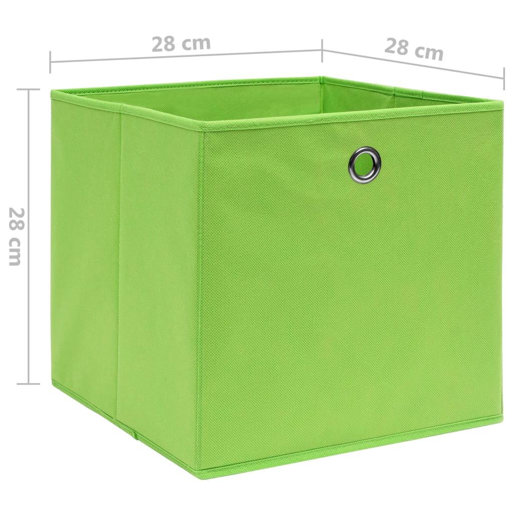 vidaXL Storage Boxes 10 pcs Non-woven Fabric 28x28x28 cm Green