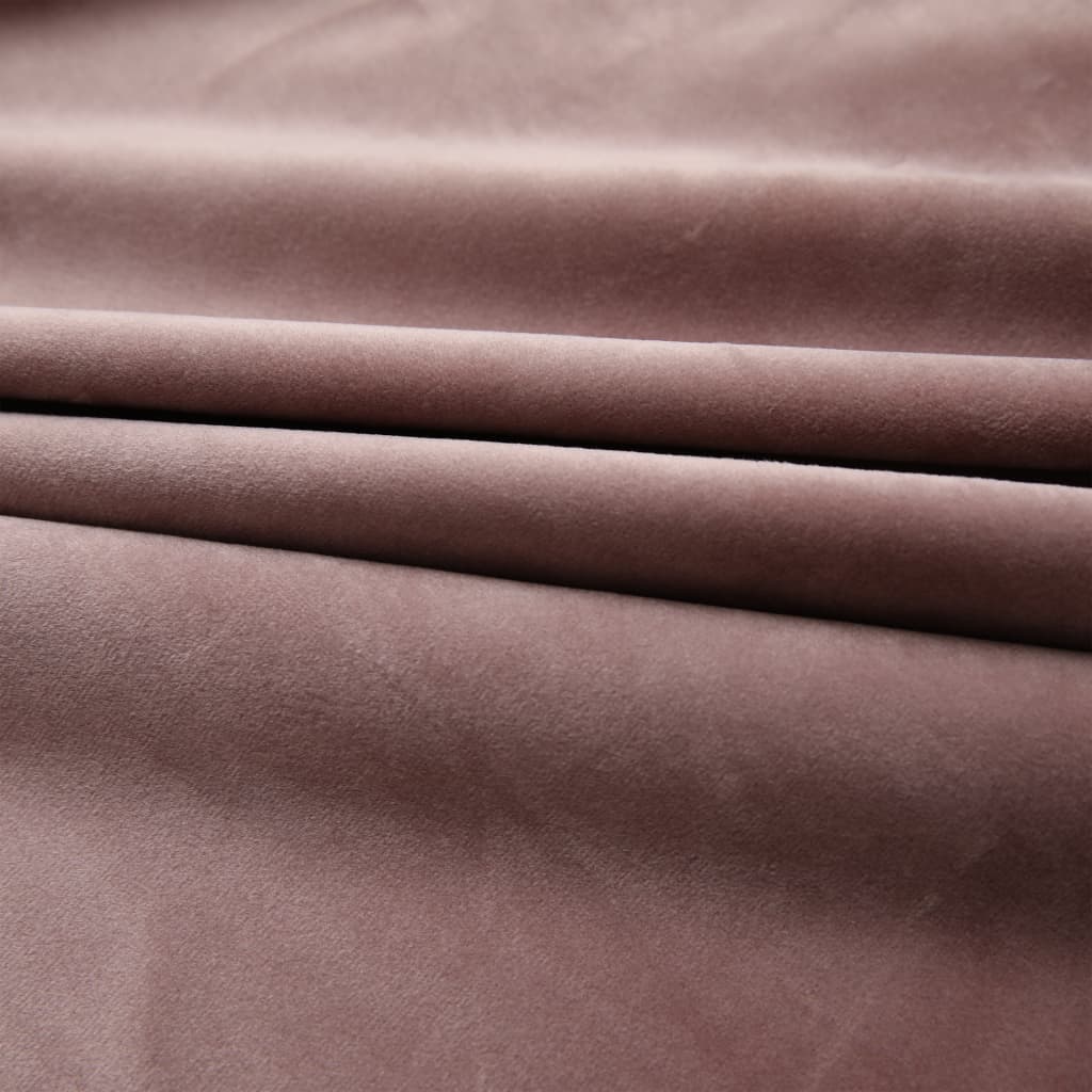 vidaXL Blackout Curtains 2pcs with Hooks Velvet Antique Pink 140x225cm