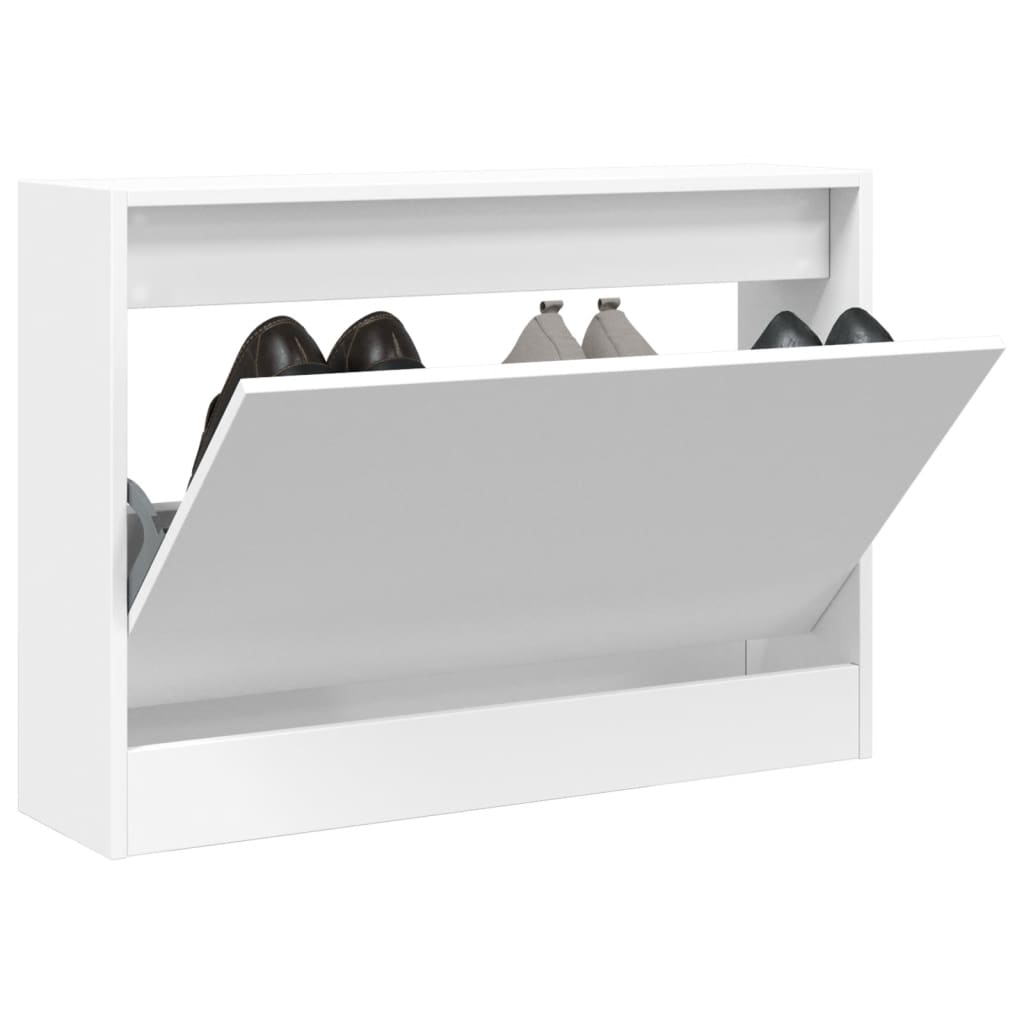vidaXL Shoe Cabinet White 80x21x57 cm Engineered Wood