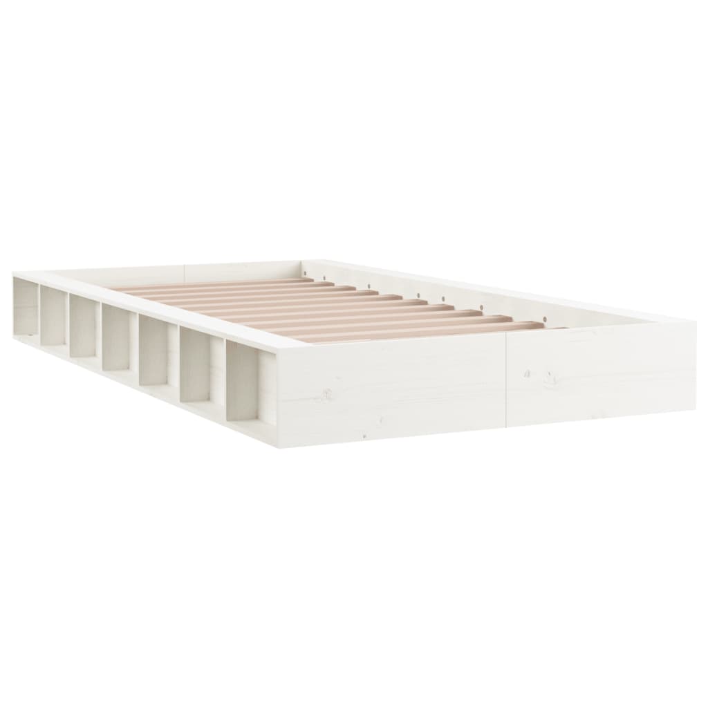 vidaXL Bed Frame White 100x200 cm Solid Wood