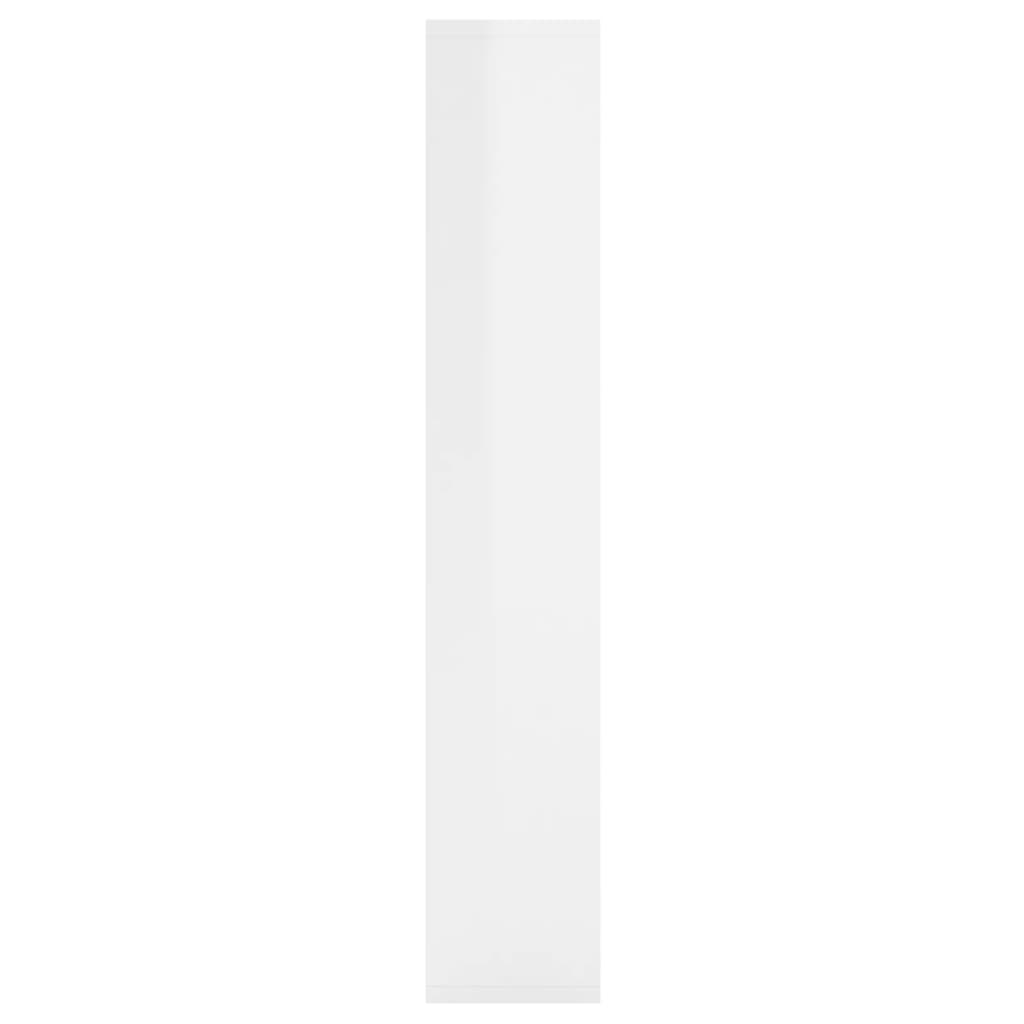vidaXL Wall Shelf High Gloss White 36x16x90 cm Engineered Wood