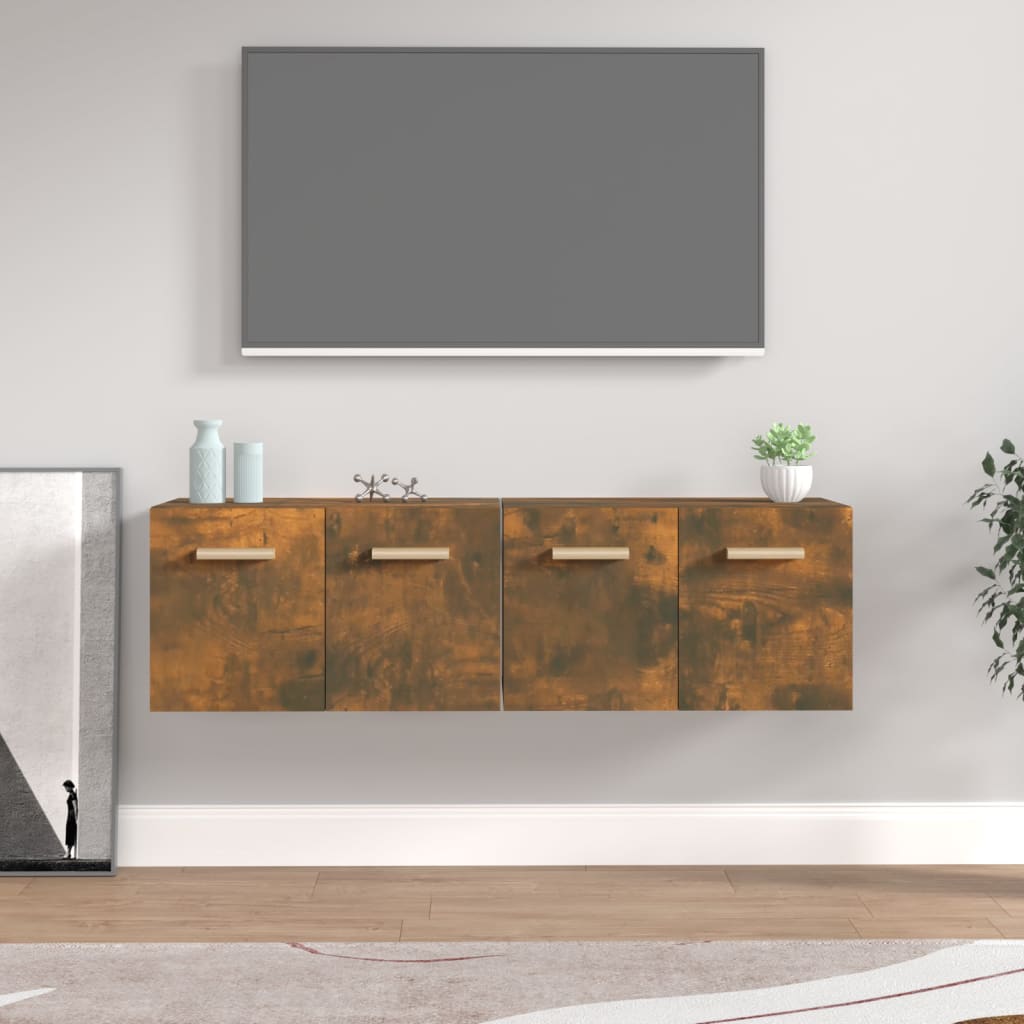 vidaXL Wall Cabinets 2 pcs Smoked Oak 60x36.5x35 cm Engineered Wood