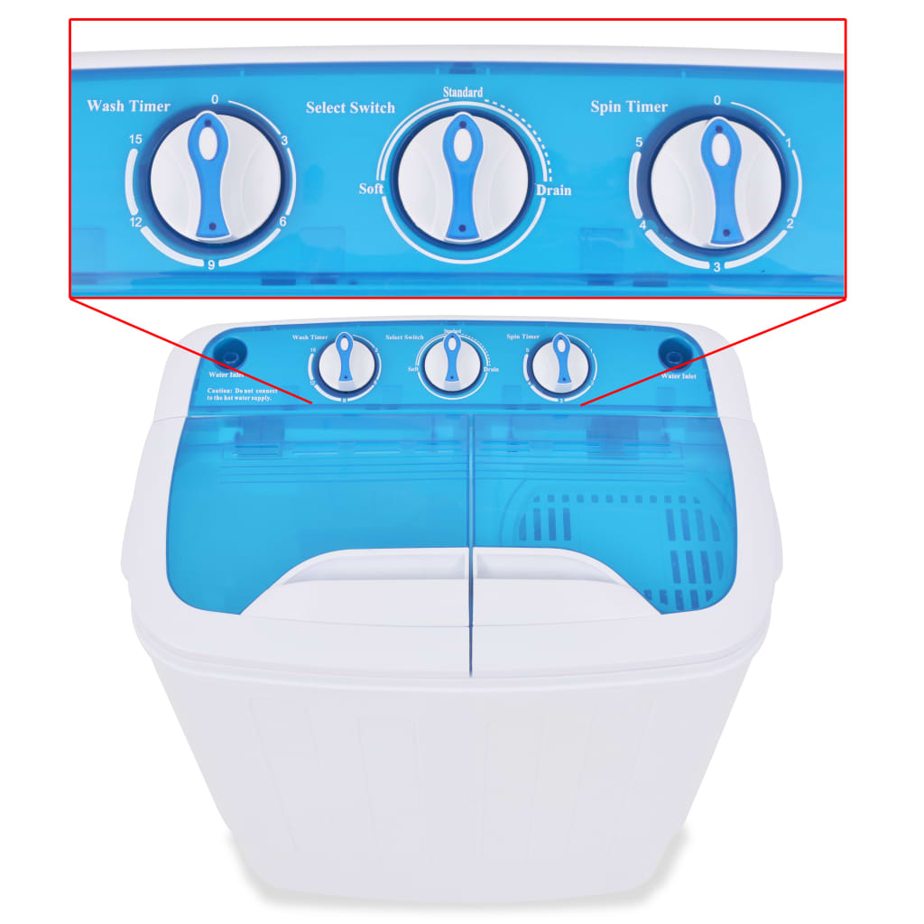 vidaXL Mini Washing Machine Twin Tub 5.6 kg