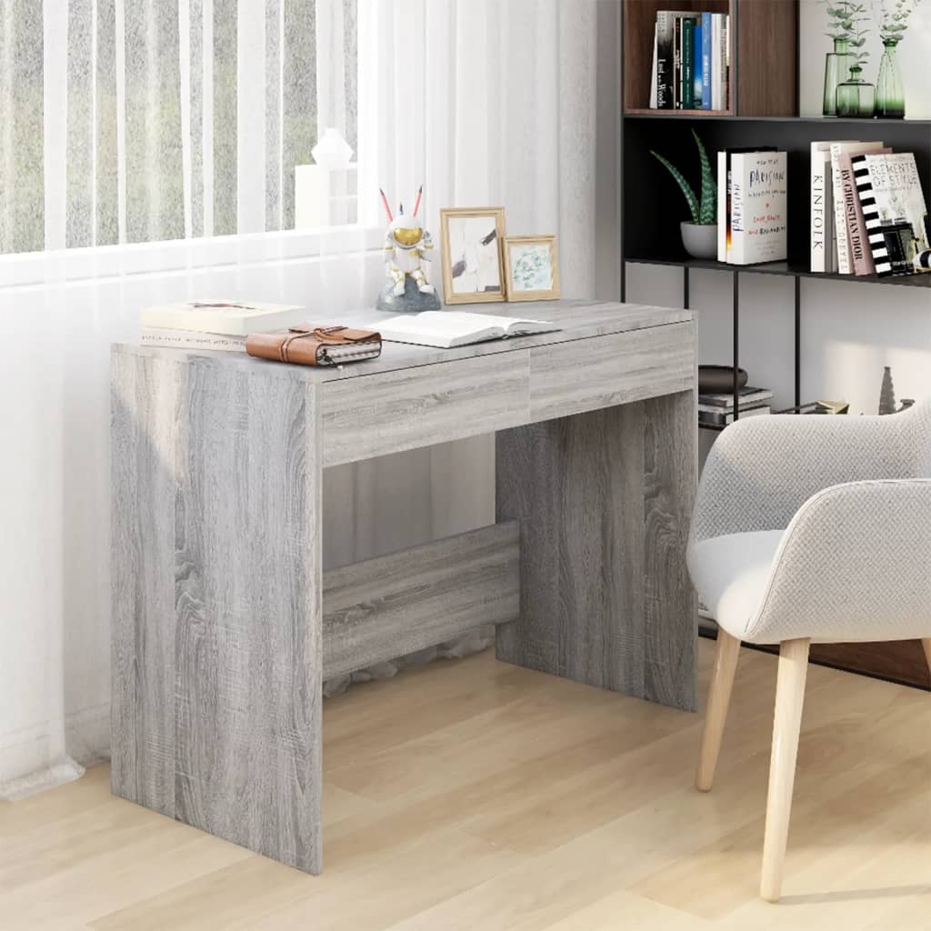 vidaXL Desk Grey Sonoma 101x50x76.5 cm Engineered Wood