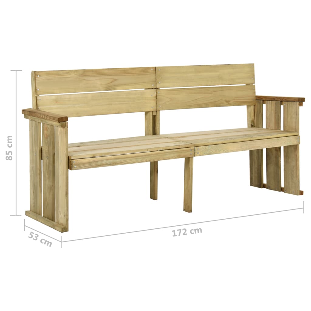 vidaXL Garden Bench 172 cm Impregnated Pinewood