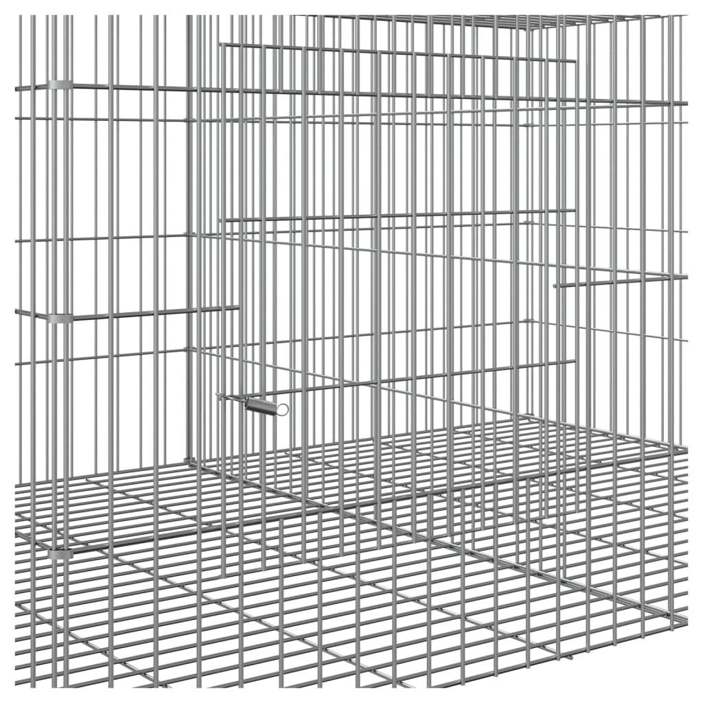 vidaXL 2-Panel Rabbit Cage 110x79x54 cm Galvanised Iron