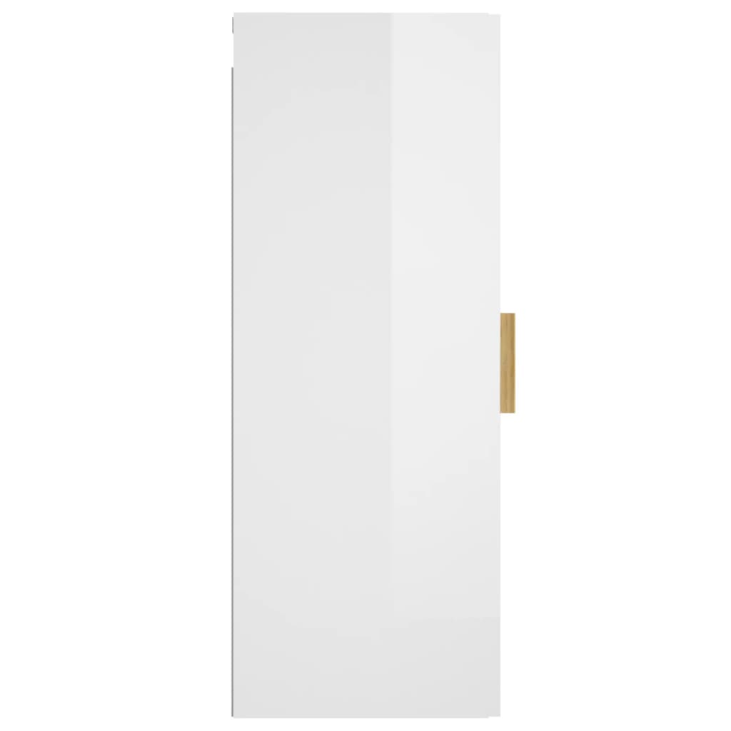 vidaXL Wall Cabinet High Gloss White 34.5x34x90 cm Engineered Wood