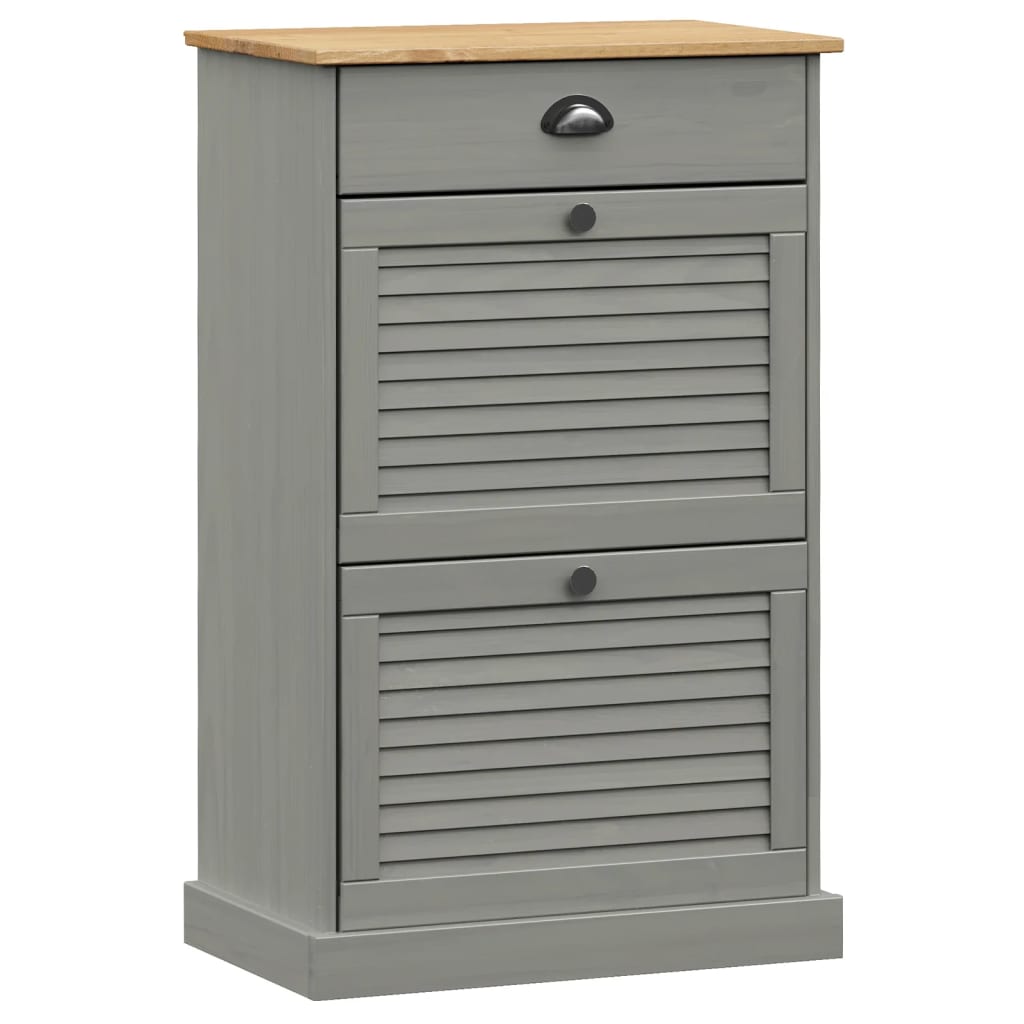 vidaXL Shoe Cabinet VIGO 60x35x96 cm Grey Solid Wood Pine
