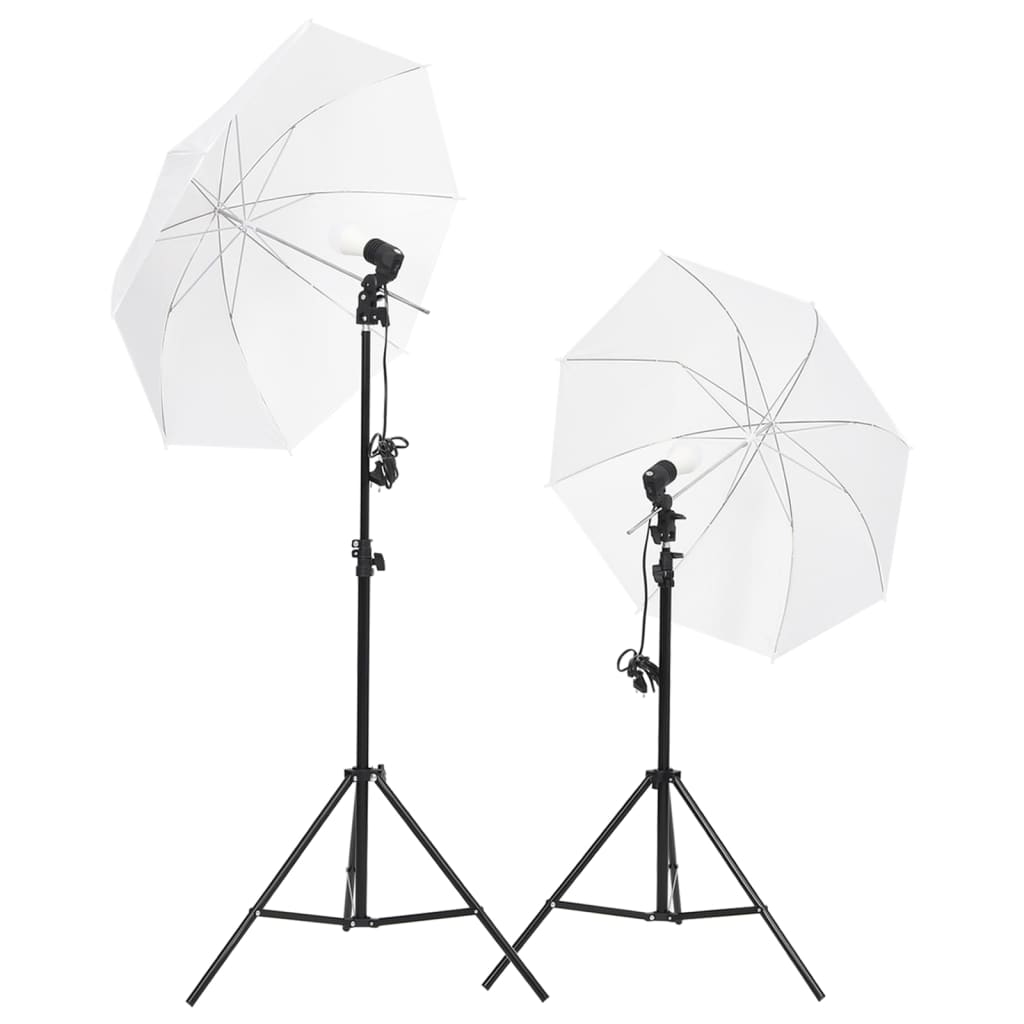 vidaXL Photo Studio Kit with Light Set, Backdrop and Reflector