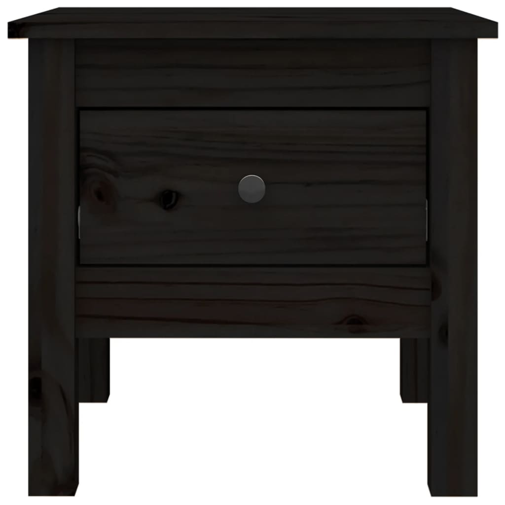 vidaXL Side Tables 2 pcs Black 40x40x39 cm Solid Wood Pine