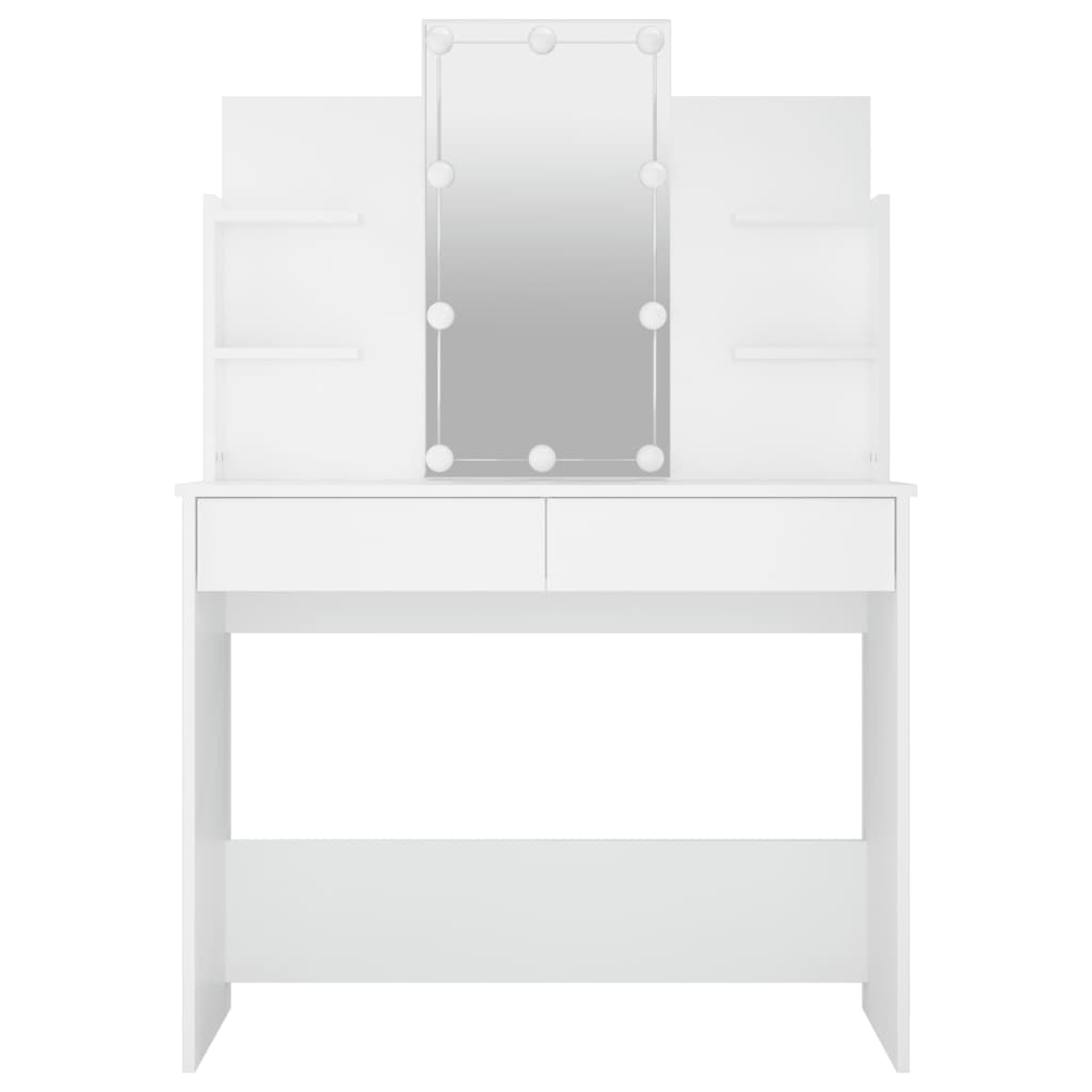 vidaXL Dressing Table with LED White 96x40x142 cm